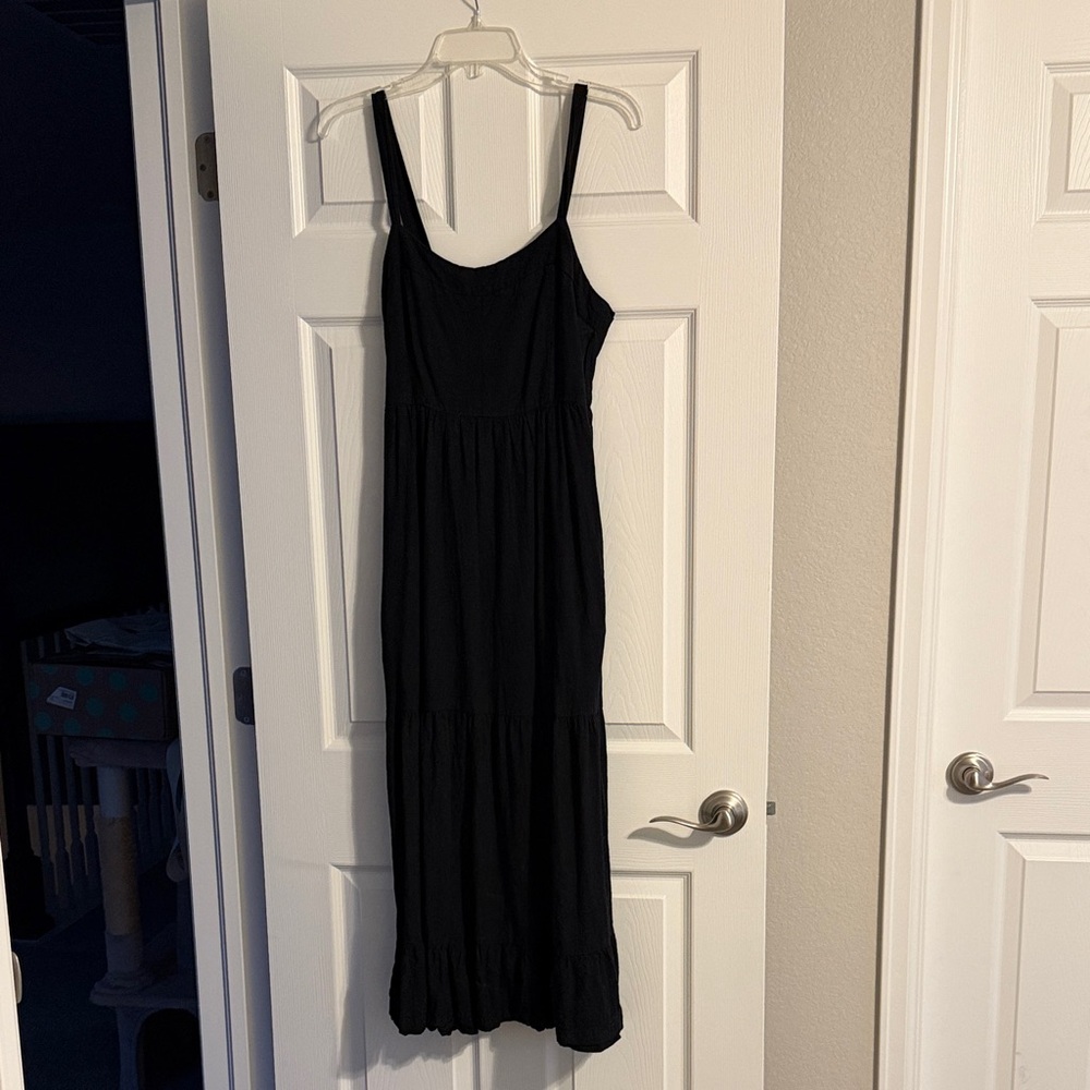 Z Supply Black Tiered Maxi Slip Dress